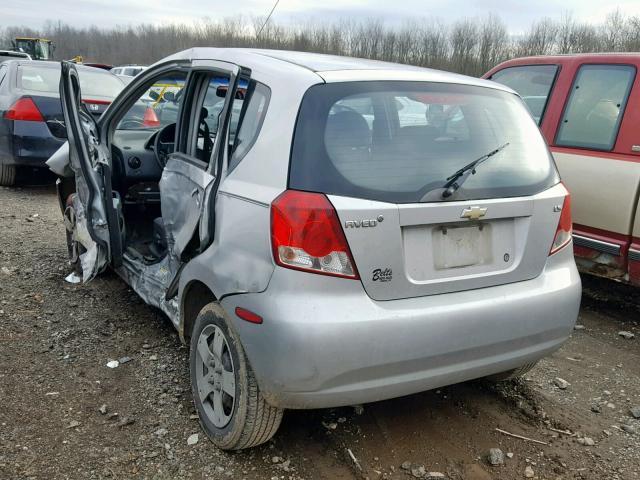 KL1TD66667B715628 - 2007 CHEVROLET AVEO BASE Gümüş foto 3