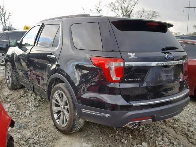 1FM5K7F84JGA70949 - 2018 FORD EXPLORER L BLACK photo 3