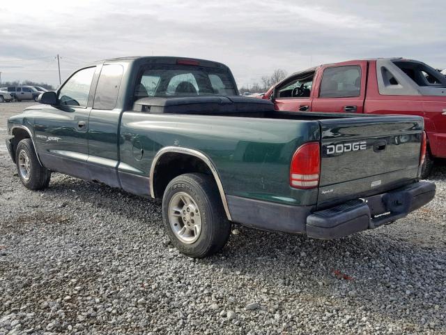 1B7GL22XXXS163068 - 1999 DODGE DAKOTA GREEN photo 3