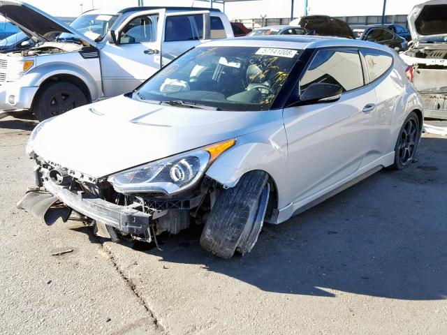 KMHTC6AE1DU104668 - 2013 HYUNDAI VELOSTER T SILVER photo 2