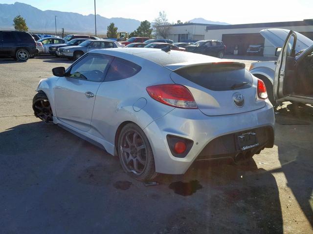 KMHTC6AE1DU104668 - 2013 HYUNDAI VELOSTER T SILVER photo 3