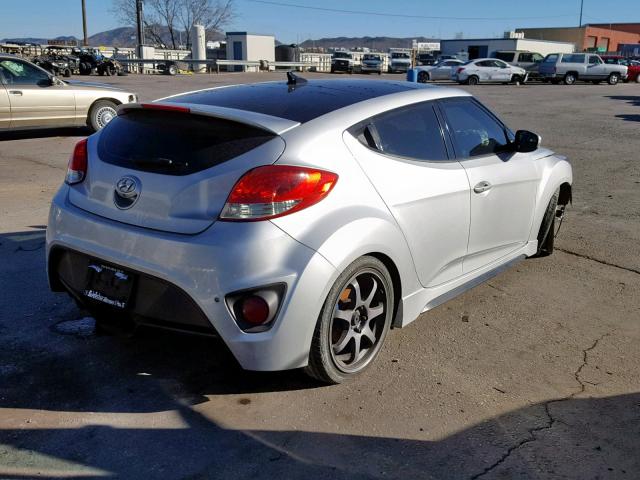 KMHTC6AE1DU104668 - 2013 HYUNDAI VELOSTER T SILVER photo 4