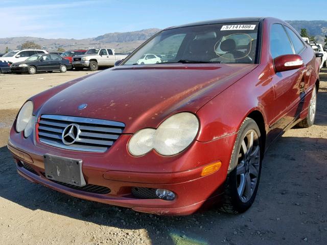 WDBRN40J23A422261 - 2003 MERCEDES-BENZ C 230K SPO RED photo 2