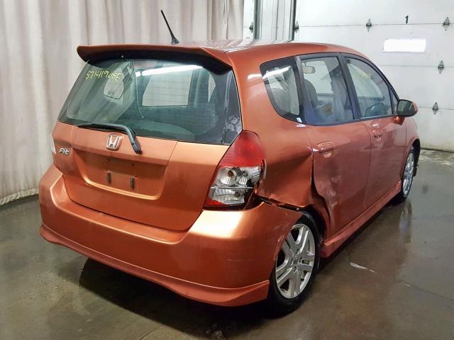 JHMGD38637S058422 - 2007 HONDA FIT S ORANGE photo 4