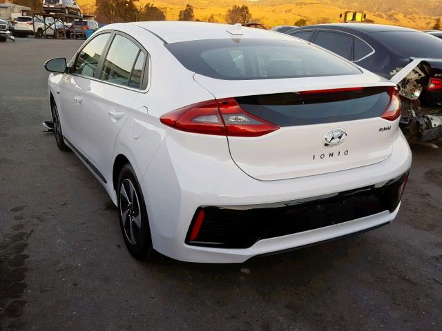 KMHC75LC9HU057471 - 2017 HYUNDAI IONIQ SEL WHITE photo 3