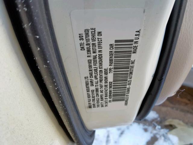 4S3BH806617662632 - 2001 SUBARU LEGACY OUT WHITE photo 10