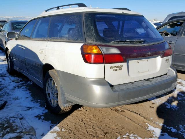 4S3BH806617662632 - 2001 SUBARU LEGACY OUT WHITE photo 3