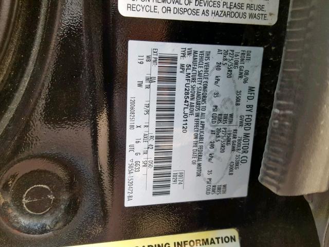 5LMFU28547LJ01120 - 2007 LINCOLN NAVIGATOR Noir photo 10