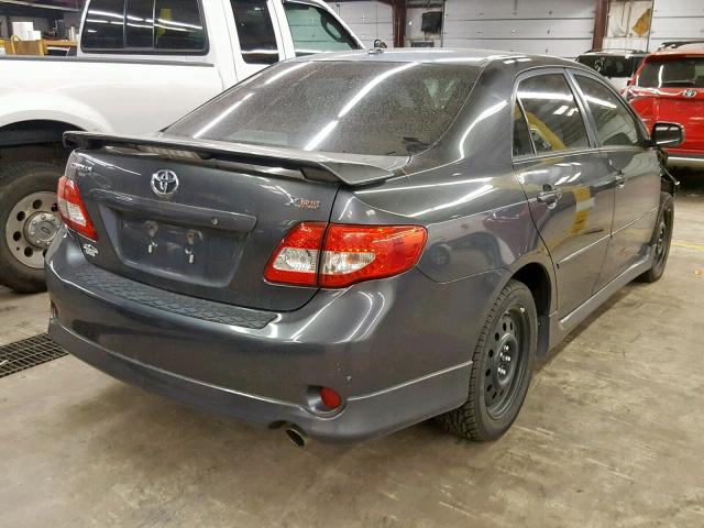 1NXBE40E89Z033827 - 2009 TOYOTA COROLLA XR GRAY photo 4