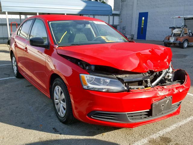 3VW2K7AJ4EM235053 - 2014 VOLKSWAGEN JETTA BASE RED photo 1