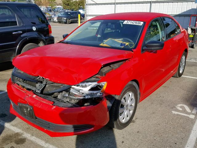 3VW2K7AJ4EM235053 - 2014 VOLKSWAGEN JETTA BASE RED photo 2