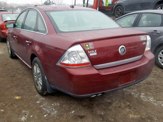 1MEHM43W08G601425 - 2008 MERCURY SABLE PREM RED photo 3