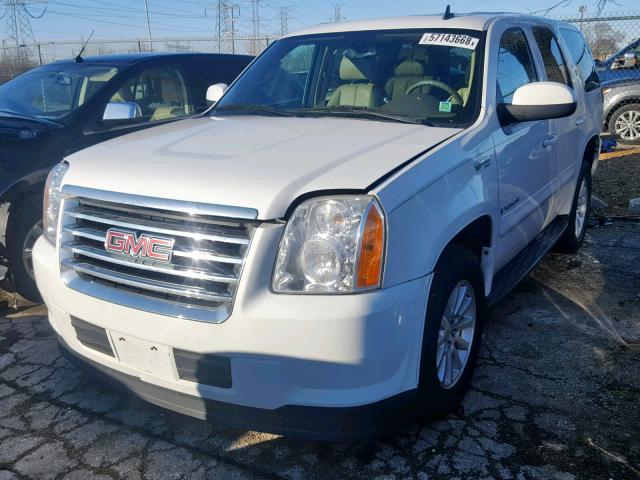 1GKFK13549R122228 - 2009 GMC YUKON HYBR WHITE photo 2