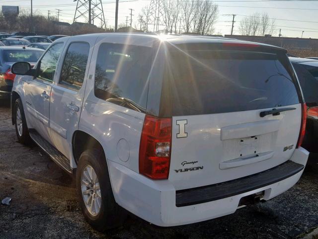 1GKFK13549R122228 - 2009 GMC YUKON HYBR WHITE photo 3