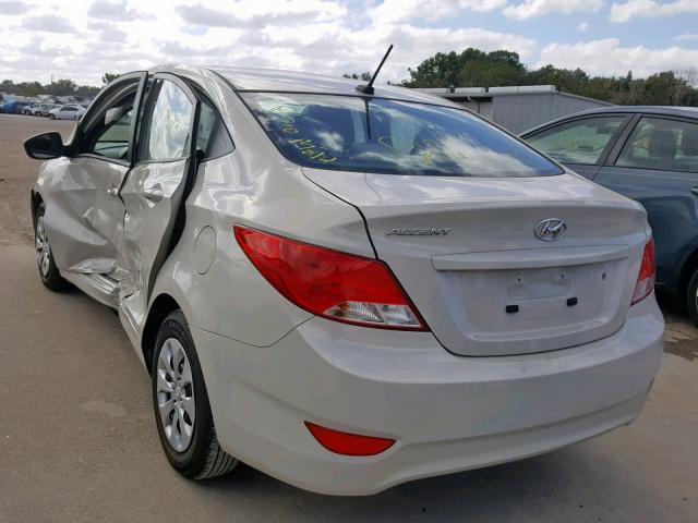 KMHCT4AE2HU203820 - 2017 HYUNDAI ACCENT SE TAN photo 3