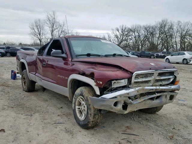 1B7GG22N0YS618398 - 2000 DODGE DAKOTA MAROON photo 1