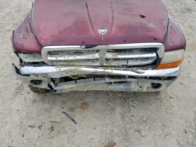 1B7GG22N0YS618398 - 2000 DODGE DAKOTA MAROON photo 7