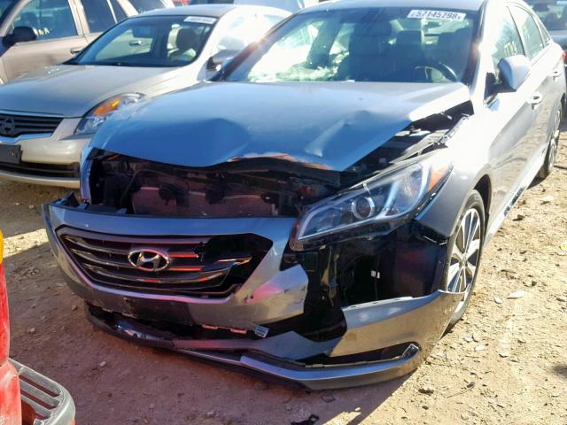 5NPE34AF1HH479440 - 2017 HYUNDAI SONATA SPO SILVER photo 9