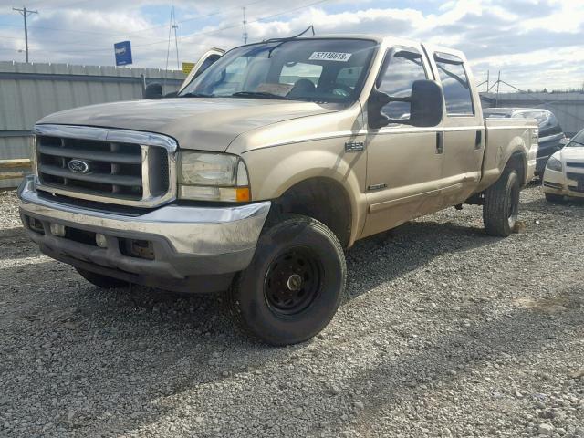 1FTSW31F81ED11112 - 2001 FORD F350 SRW S BEIGE photo 2