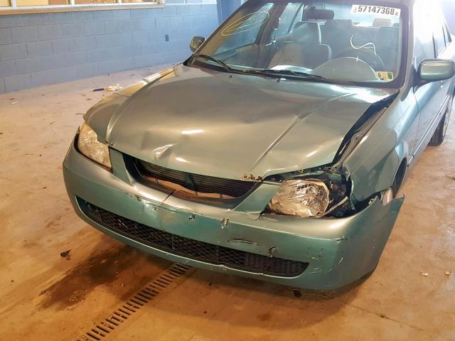 JM1BJ225121588515 - 2002 MAZDA PROTEGE DX GREEN photo 9