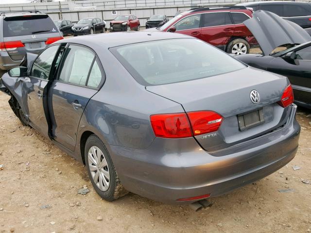 3VW2K7AJ8EM353705 - 2014 VOLKSWAGEN JETTA BASE GRAY photo 3