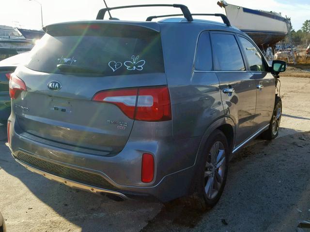 5XYKW4A70EG502115 - 2014 KIA SORENTO SX SILVER photo 4