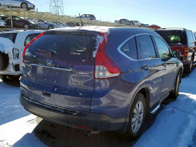 2HKRM4H78DH637103 - 2013 HONDA CR-V EXL BLUE photo 4