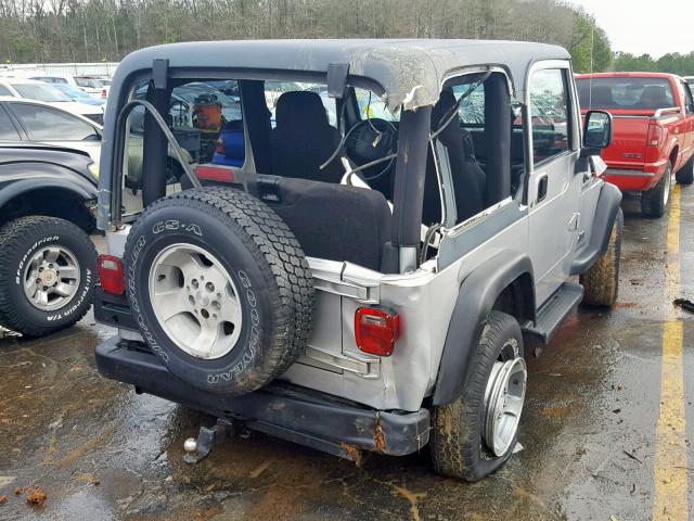 1J4FA49S43P330989 - 2003 JEEP WRANGLER / SILVER photo 4