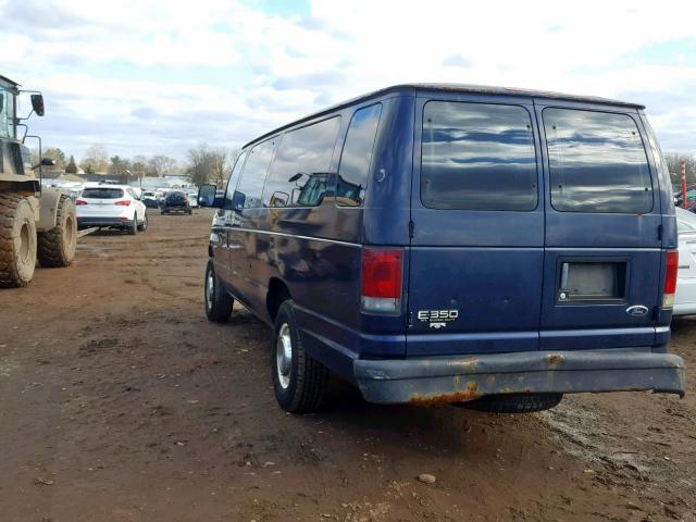 1FBSS31L63HB86716 - 2003 FORD ECONOLINE BLUE photo 3