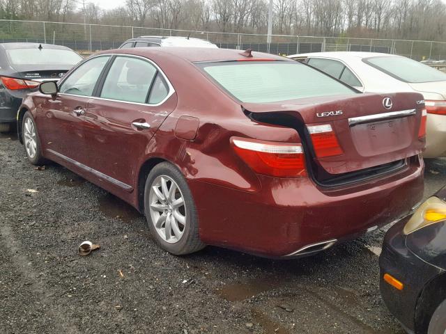 JTHGL46F875019187 - 2007 LEXUS LS 460L RED photo 3