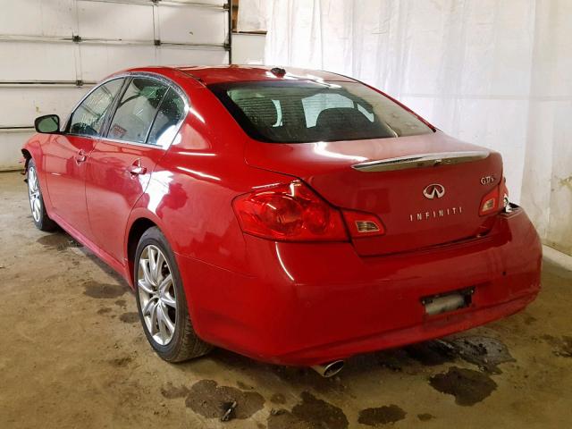 JN1CV6AR6AM458301 - 2010 INFINITI G37 RED photo 3