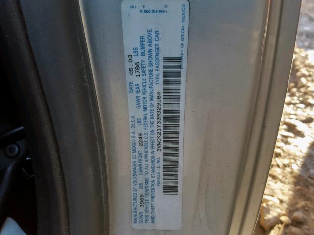 3VWCK21Y33M329183 - 2003 VOLKSWAGEN NEW BEETLE Gümüş foto 10