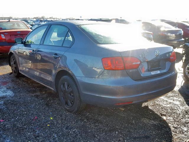 3VW2K7AJ0DM361764 - 2013 VOLKSWAGEN JETTA BASE Մոխրագույն լուսանկար 3