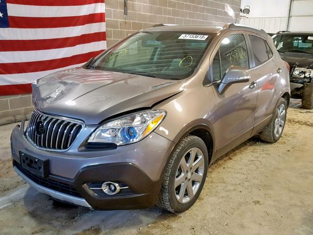 KL4CJCSB6EB653352 - 2014 BUICK ENCORE BROWN photo 2