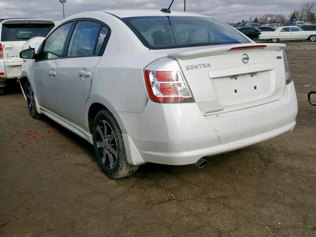 3N1AB6AP0BL706360 - 2011 NISSAN SENTRA 2.0 WHITE photo 3