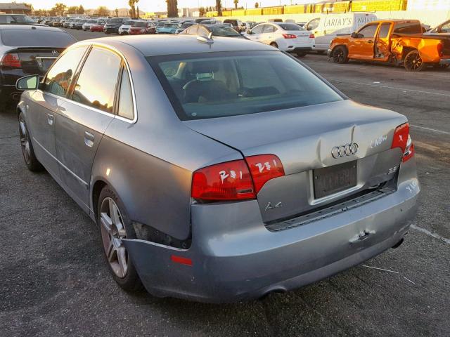 WAUDG78E05A542929 - 2005 AUDI A4 3.2 QUA GRAY photo 3