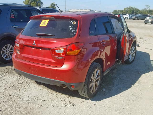 4A4AP3AU0FE061923 - 2015 MITSUBISHI OUTLANDER RED photo 4