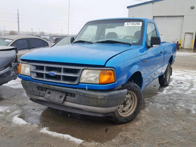 1FTCR10A5PUE05212 - 1993 FORD RANGER BLUE photo 2