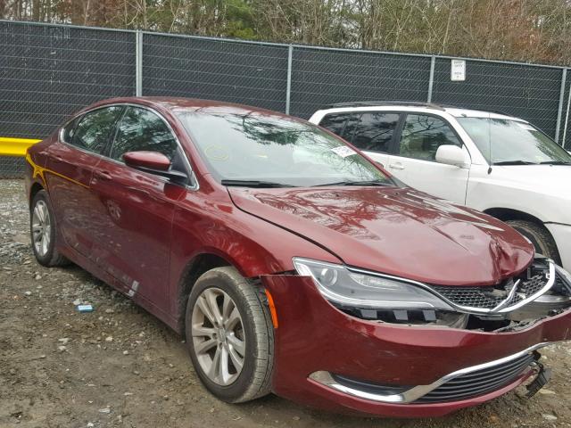 1C3CCCABXGN117799 - 2016 CHRYSLER 200 LIMITE MAROON photo 1