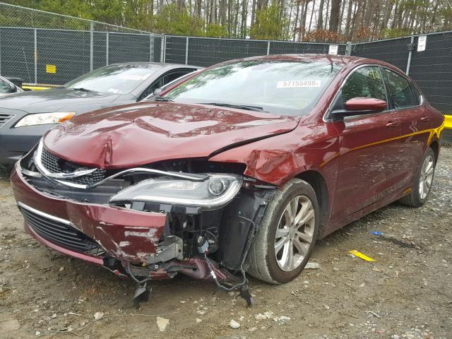 1C3CCCABXGN117799 - 2016 CHRYSLER 200 LIMITE MAROON photo 2