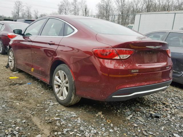 1C3CCCABXGN117799 - 2016 CHRYSLER 200 LIMITE MAROON photo 3