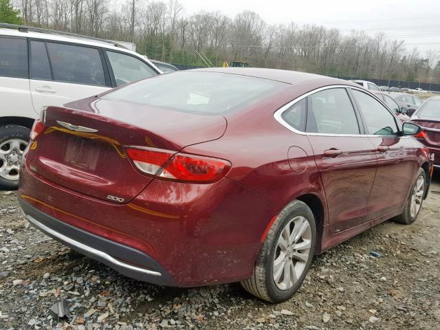 1C3CCCABXGN117799 - 2016 CHRYSLER 200 LIMITE MAROON photo 4