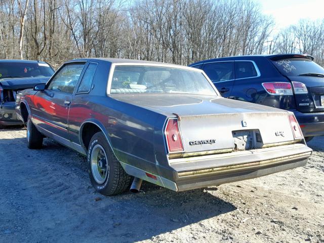 1G1GZ37H3GR191865 - 1986 CHEVROLET MONTE CARL GRAY photo 3