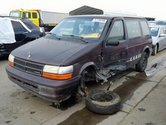 2B4GH2534RR779179 - 1994 DODGE CARAVAN PURPLE photo 2