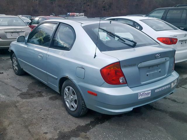 KMHCG35C14U301822 - 2004 HYUNDAI ACCENT GL BLUE photo 3