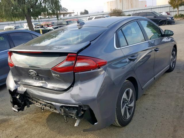 KMHC75LC0JU061138 - 2018 HYUNDAI IONIQ SEL GRAY photo 4