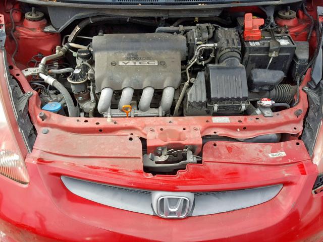 JHMGD38438S070053 - 2008 HONDA FIT RED photo 7