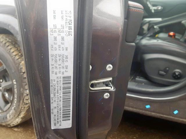 1C4PJMBX0JD600413 - 2018 JEEP CHEROKEE T GRAY photo 10