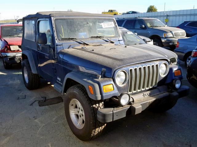 1J4FA49S04P770886 - 2004 JEEP WRANGLER / BLUE photo 1