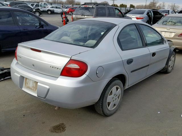 1B3ES26C74D557453 - 2004 DODGE NEON BASE SILVER photo 4